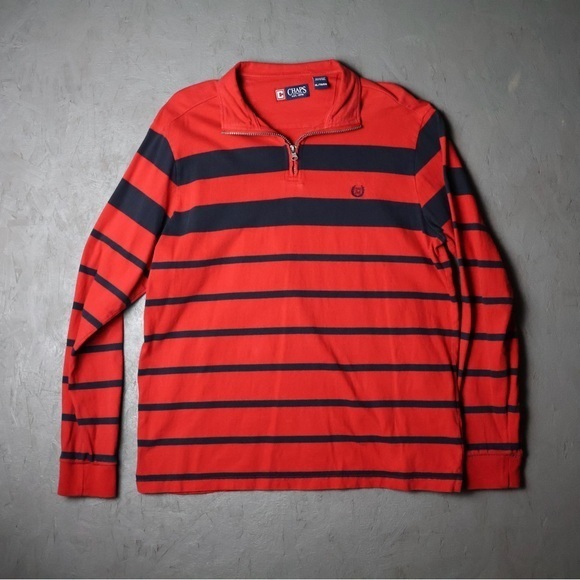 Chaps Rugby Quarter Zip Long Sleeve - Picture 1 of 3